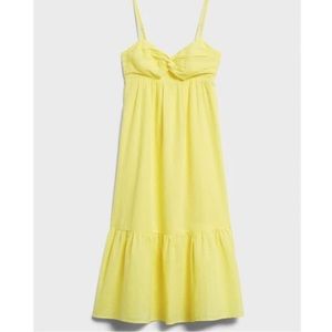 NWOT Banana  Republic Front Knot Midi Dress Lemon Yellow size 4